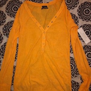 Long Sleeve Orange Tee from Urban Outfitters